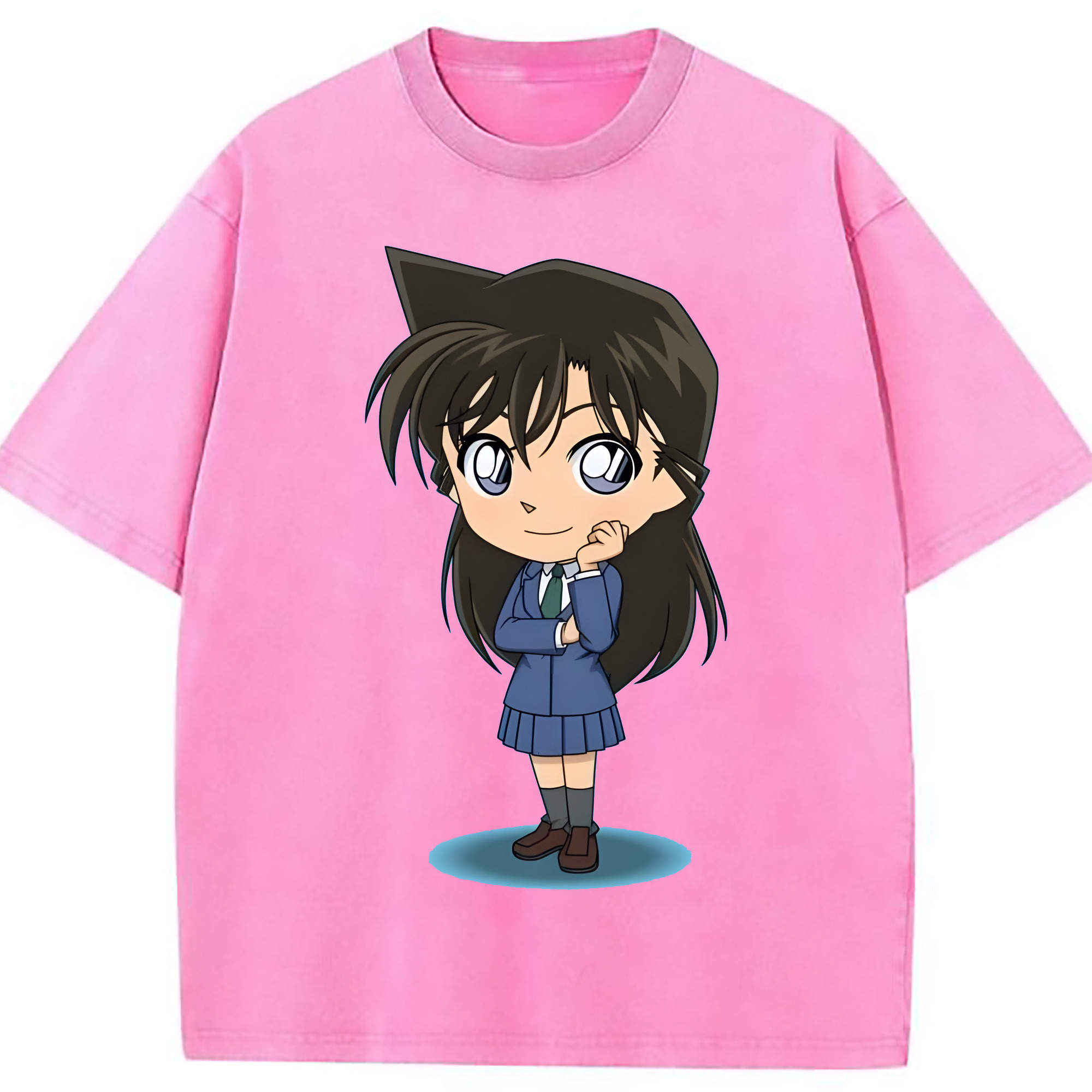 （画像用） 名探偵コナン 毛利 蘭 もうり らん、モーリ ラン Detective Conan Rachel Moore 綿100% ヴィンテージ風 半袖Tシャツ（フロントプリント）